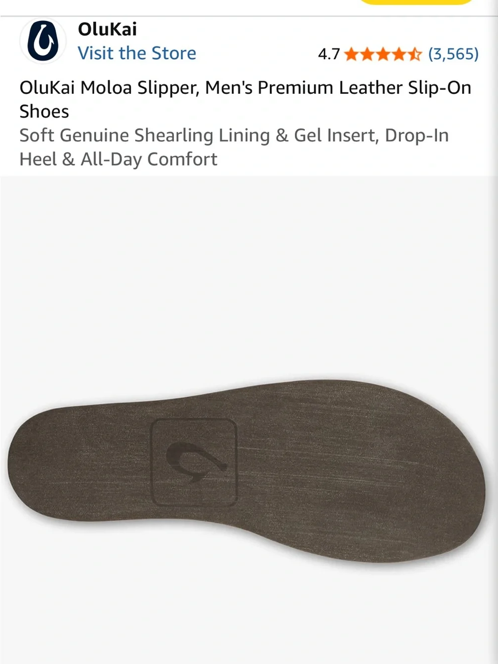 OluKai Moloa Men's Slip-On Loafer in Light Gray with Shearling
